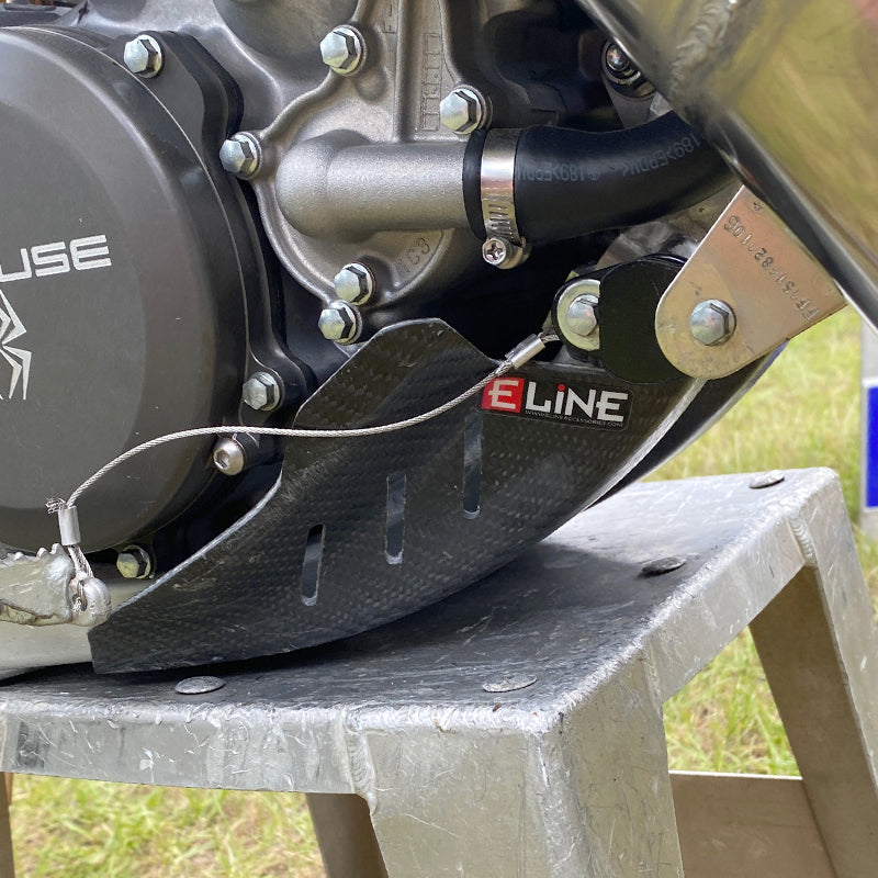 Carbon Fiber Skid Plate installed on Yamaha YZ125