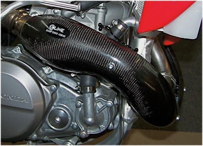 Schutz Carbon Auspuffschutz Krümmer Higashi Honda CRF 250R 04-09 250X 04-07 