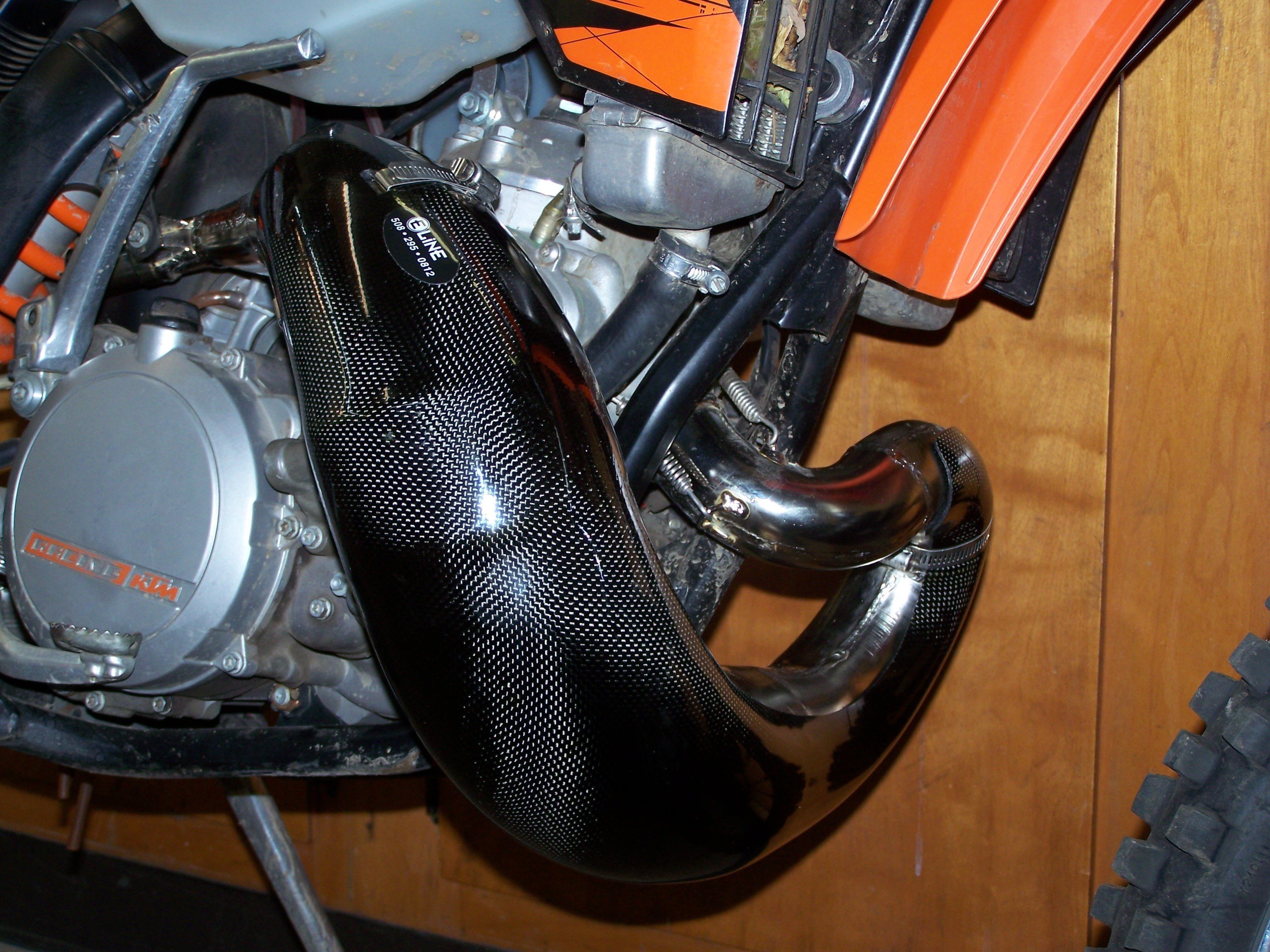 PRO CARBON Exhaust Header Pipe Guard fits OEM KTM SXF250 2016-18 WITH CHAMBER